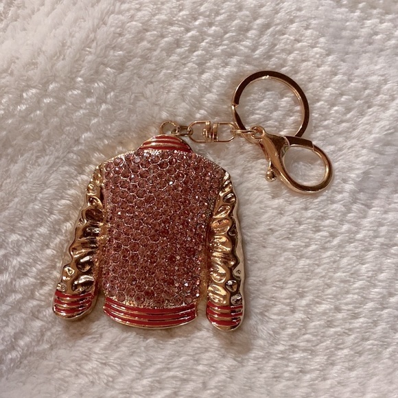 Accessories - Key Ring Purse Charm Pink Crystal Jacket